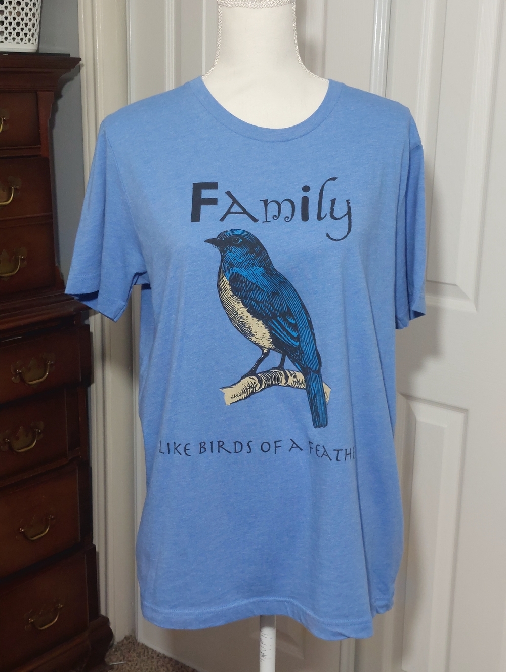 Family Blue Bird Graphic Pet Tee - Unbranded